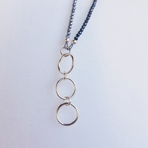 Hematite Double Row Layering Necklace - Picture 4 of 7